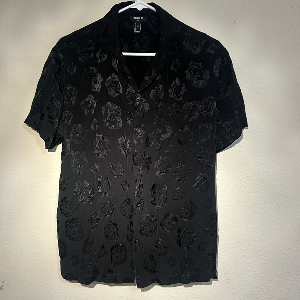 Matte black roses shirt